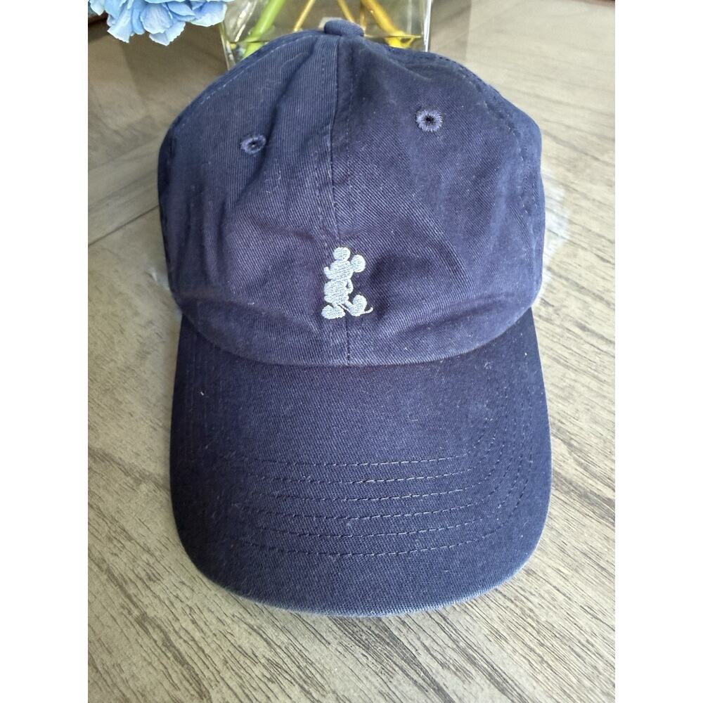 Mickey Mouse Embroidered Iron-On/Sew-On Navy Hat Adjustable One Size